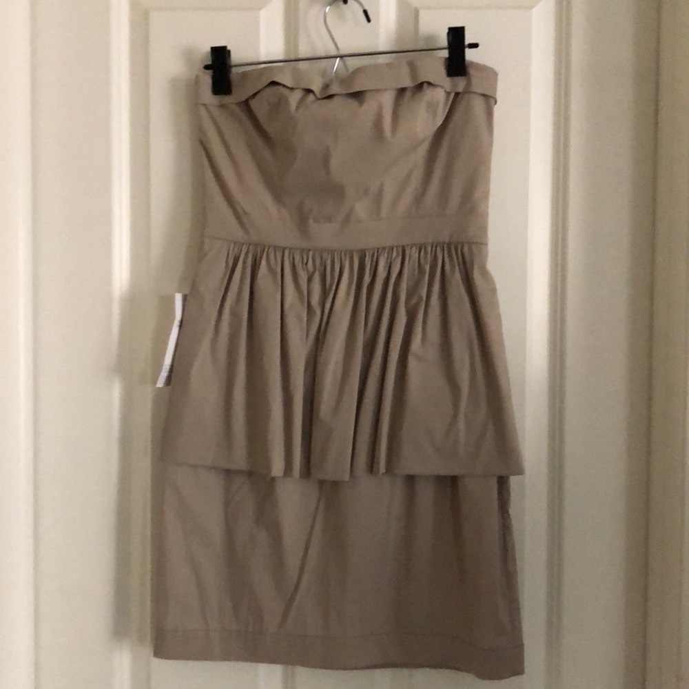 BCBG strapless peplum dress